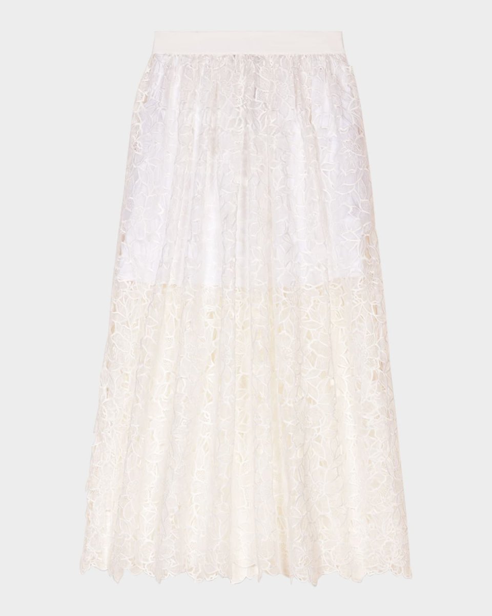 Jiblanche Lace Guipure Midi Skirt